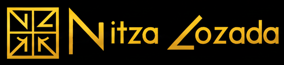 Nitza Lozada web site icon. Digital Business Partner versione oro e nero orizontale